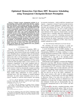Optimized Memoryless Fair-Share HPC Resources Scheduling using
  Transparent Checkpoint-Restart Preemption