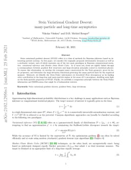 Stein Variational Gradient Descent: many-particle and long-time
  asymptotics