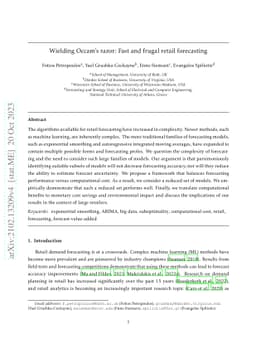 Wielding Occam's razor: Fast and frugal retail forecasting