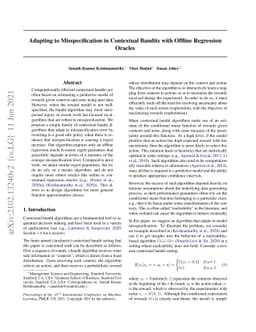 Adapting to Misspecification in Contextual Bandits with Offline
  Regression Oracles