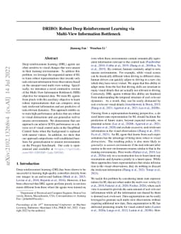 DRIBO: Robust Deep Reinforcement Learning via Multi-View Information
  Bottleneck