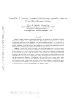 CausalEC: A Causally Consistent Data Storage Algorithm based on
  Cross-Object Erasure Coding