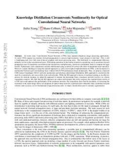 Knowledge Distillation Circumvents Nonlinearity for Optical
  Convolutional Neural Networks