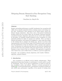 Mitigating Domain Mismatch in Face Recognition Using Style Matching