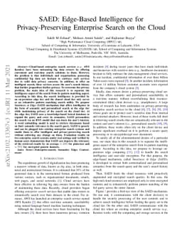 SAED: Edge-Based Intelligence for Privacy-Preserving Enterprise Search
  on the Cloud