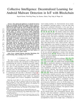 Collective Intelligence: Decentralized Learning for Android Malware
  Detection in IoT with Blockchain