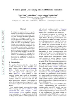 Gradient-guided Loss Masking for Neural Machine Translation