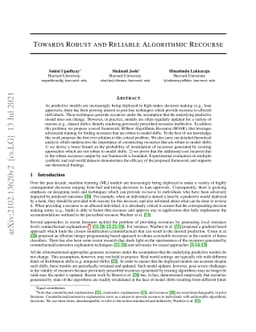 Towards Robust and Reliable Algorithmic Recourse