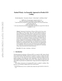 A Meta-embedding-based Ensemble Approach for ICD Coding Prediction
