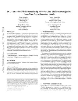 Towards Synthesizing Twelve-Lead Electrocardiograms from Two
  Asynchronous Leads