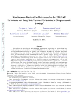 Simultaneous Bandwidths Determination for DK-HAC Estimators and Long-Run
  Variance Estimation in Nonparametric Settings