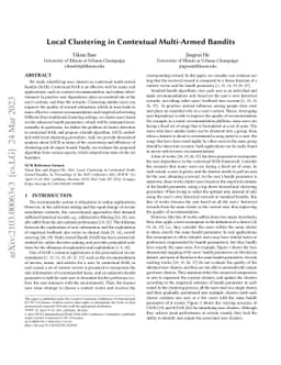 Local Clustering in Contextual Multi-Armed Bandits
