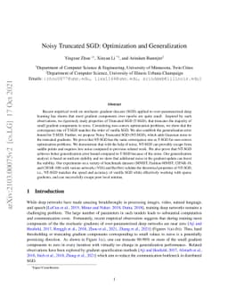 Noisy Truncated SGD: Optimization and Generalization