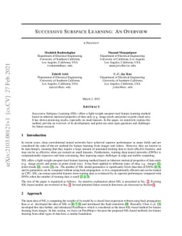 Successive Subspace Learning: An Overview