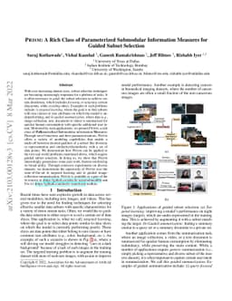 PRISM: A Rich Class of Parameterized Submodular Information Measures for
  Guided Subset Selection