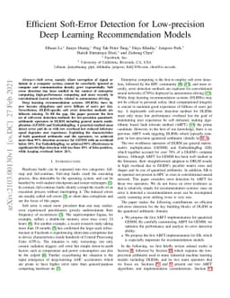 Efficient Soft-Error Detection for Low-precision Deep Learning
  Recommendation Models
