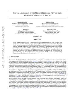 Meta-Learning with Graph Neural Networks: Methods and Applications