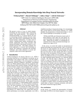 Incorporating Domain Knowledge into Deep Neural Networks