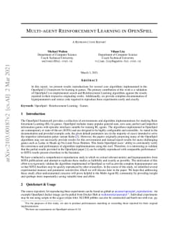 Multi-agent Reinforcement Learning in OpenSpiel: A Reproduction Report