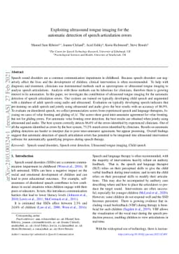 Exploiting ultrasound tongue imaging for the automatic detection of
  speech articulation errors