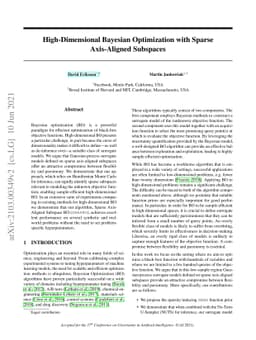High-Dimensional Bayesian Optimization with Sparse Axis-Aligned
  Subspaces