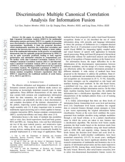 Discriminative Multiple Canonical Correlation Analysis for Information
  Fusion