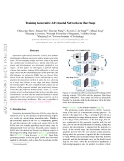Training Generative Adversarial Networks in One Stage