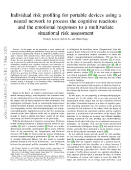 Individual risk profiling for portable devices using a neural network to
  process the cognitive reactions and the emotional responses to a multivariate
  situational risk assessment
