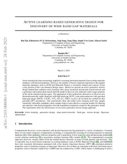 Active learning based generative design for the discovery of wide
  bandgap materials