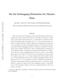 On the Subbagging Estimation for Massive Data