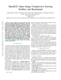 OpenICS: Open Image Compressive Sensing Toolbox and Benchmark