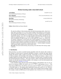 Robust learning under clean-label attack