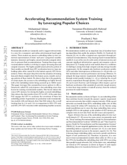 Accelerating Recommendation System Training by Leveraging Popular
  Choices
