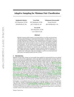 Adaptive Sampling for Minimax Fair Classification