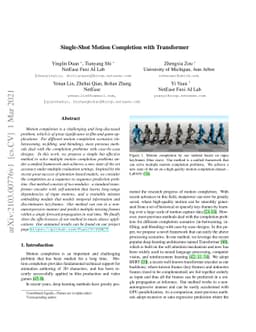 Single-Shot Motion Completion with Transformer