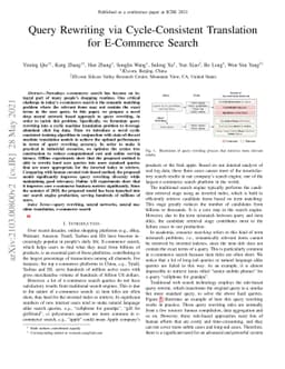 Query Rewriting via Cycle-Consistent Translation for E-Commerce Search