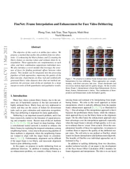 FineNet: Frame Interpolation and Enhancement for Face Video Deblurring