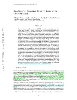 AdaSpeech: Adaptive Text to Speech for Custom Voice
