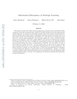 Information Discrepancy in Strategic Learning