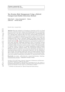 Tax Evasion Risk Management Using a Hybrid Unsupervised Outlier
  Detection Method