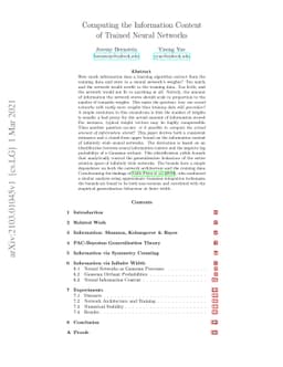 Computing the Information Content of Trained Neural Networks