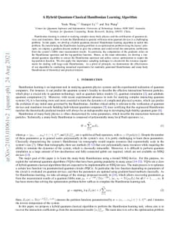 A Hybrid Quantum-Classical Hamiltonian Learning Algorithm