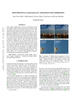 Deep Perceptual Image Quality Assessment for Compression