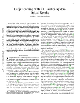 Deep Learning with a Classifier System: Initial Results
