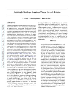 Statistically Significant Stopping of Neural Network Training