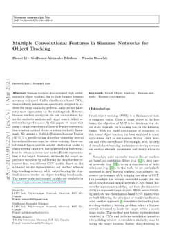 Multiple Convolutional Features in Siamese Networks for Object Tracking