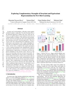 Exploring Complementary Strengths of Invariant and Equivariant
  Representations for Few-Shot Learning