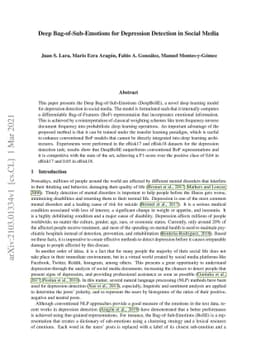 Deep Bag-of-Sub-Emotions for Depression Detection in Social Media