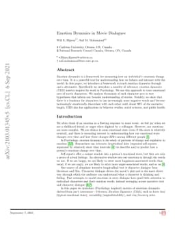Emotion Dynamics in Movie Dialogues