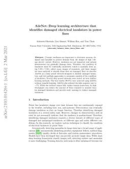 AdeNet: Deep learning architecture that identifies damaged electrical
  insulators in power lines